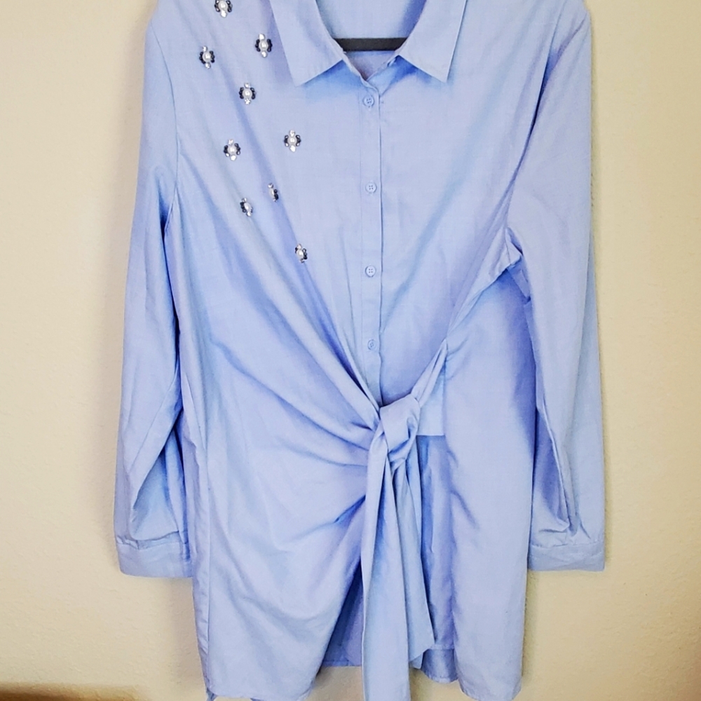 Gibson latimer long sleeve dress-  tunic  jewls